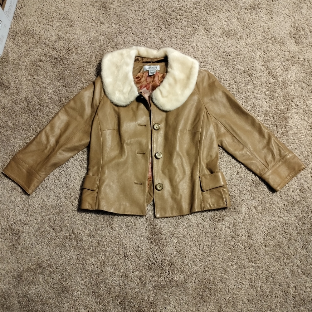 Nine West size M leather jacket